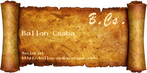 Ballon Csaba névjegykártya