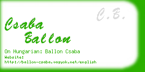 csaba ballon business card